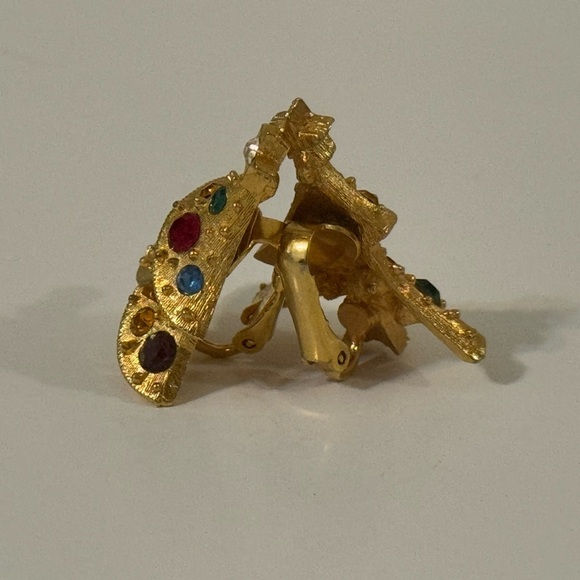 Vintage Christmas Tree Earrings-clip on - Picture 2 of 4